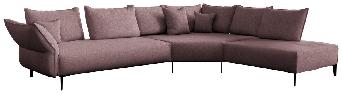 ECKSOFA  in Chenille, Flachgewebe Beere  340/272 cm  - Beere/Schwarz, MODERN, Textil/Metall (340/272cm) - W.Schillig