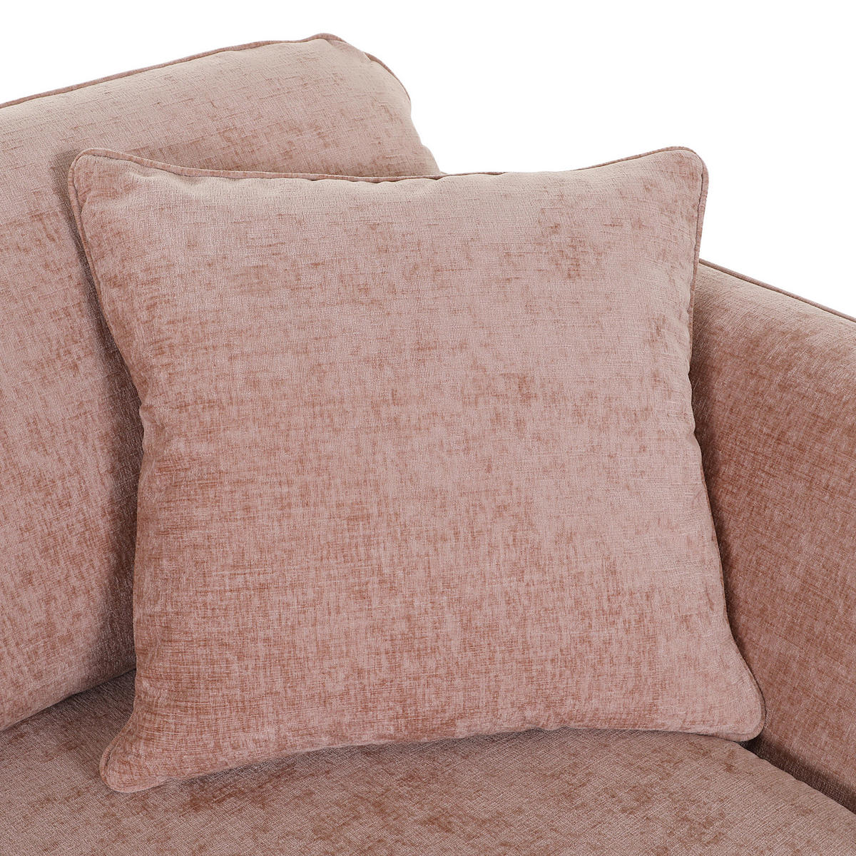 BIGSOFA in Flachgewebe Altrosa  - Schwarz/Altrosa, Konventionell, Textil/Metall (215/70/98cm) - Carryhome