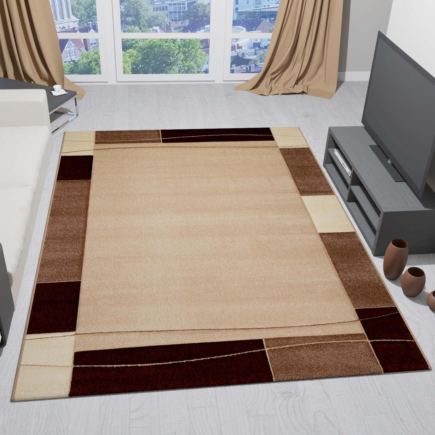 WEBTEPPICH  Wohnzimmer 200/290 cm Beige rechteckig  - Beige, MODERN, Textil (200/290cm)