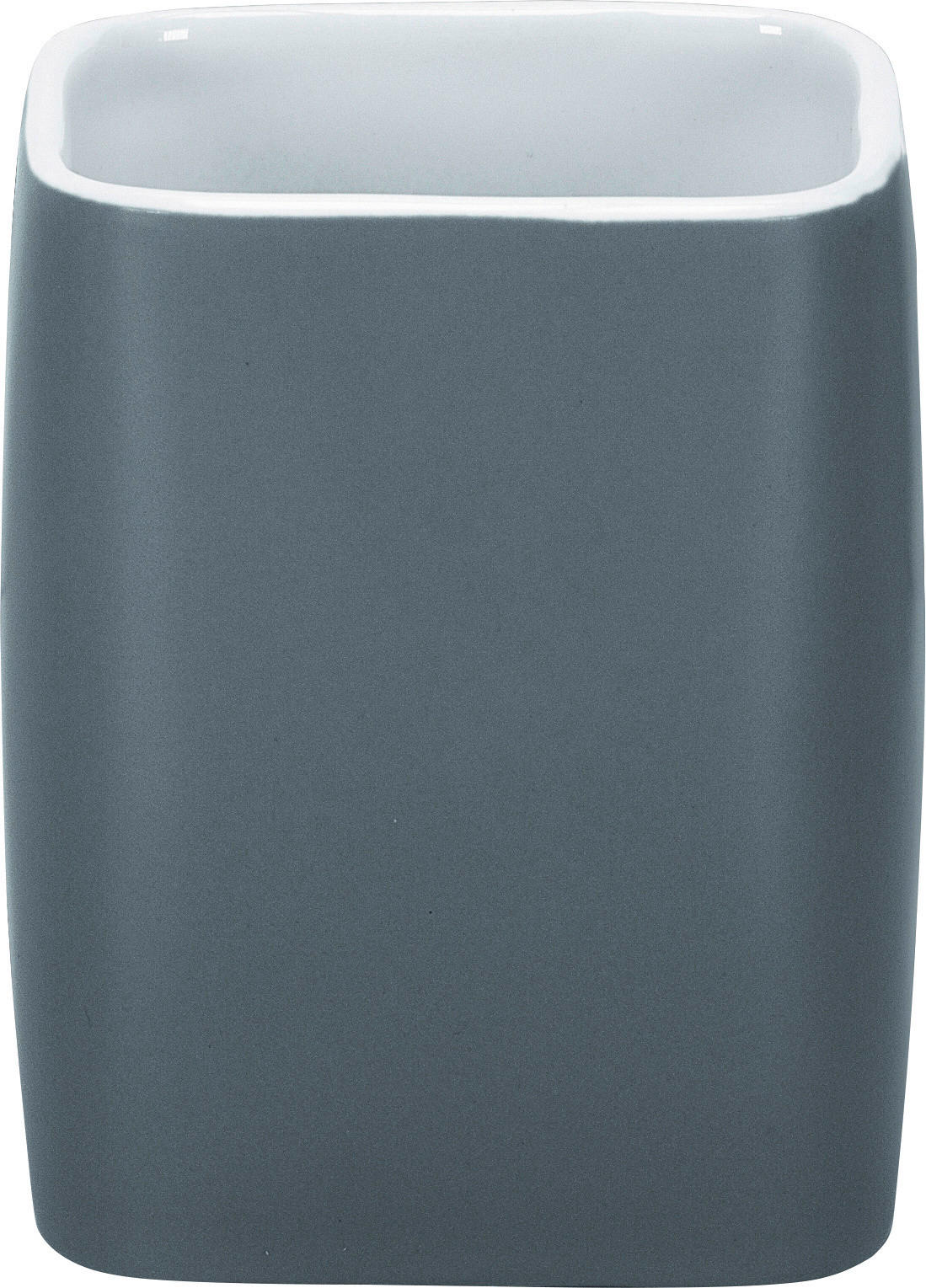ZAHNPUTZBECHER Cubic  - Anthrazit, Basics, Keramik (7,6/9,5cm) - Kleine Wolke