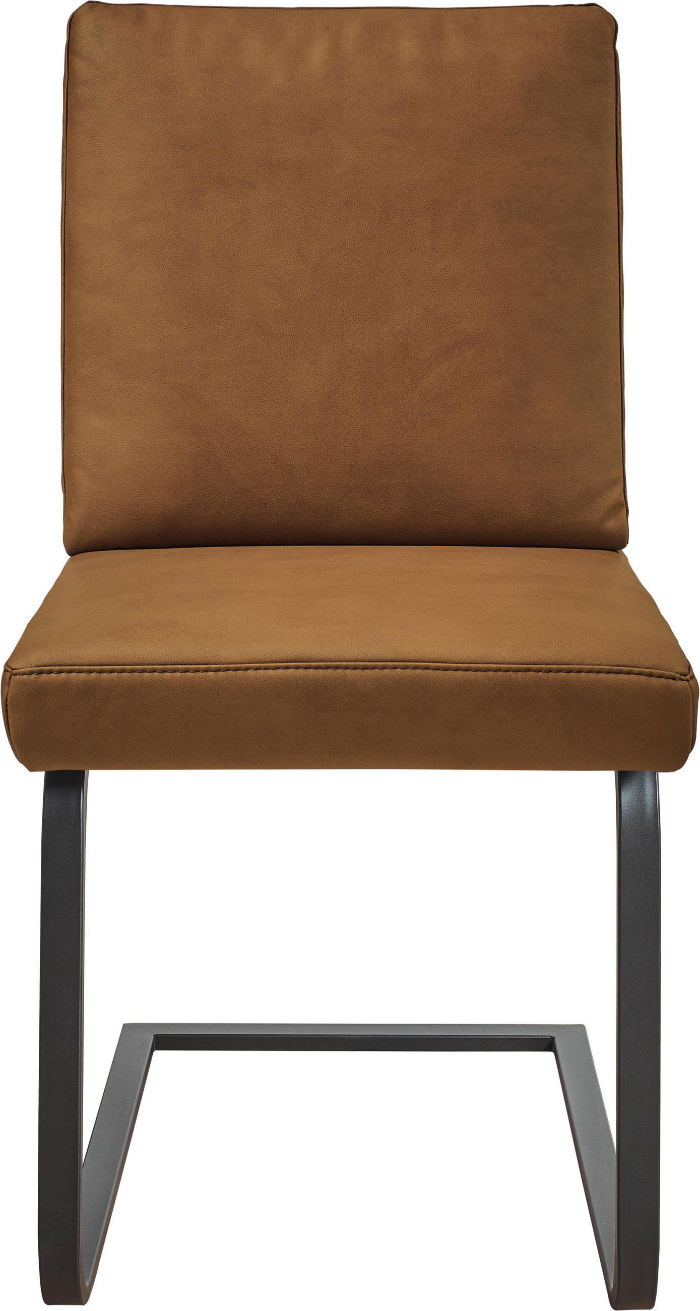 SCHWINGSTUHL  in Stahl Mikrofaser  - Hellbraun/Schwarz, Design, Textil/Metall (46/92/60cm) - Dieter Knoll