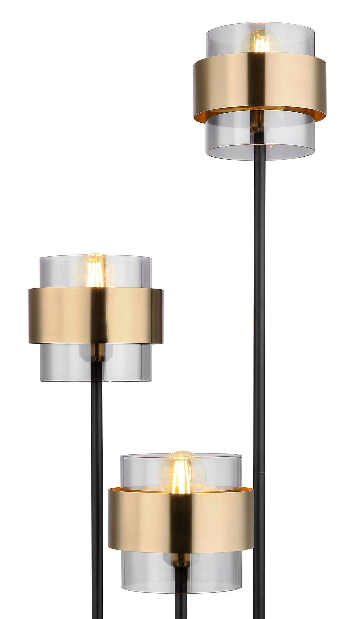 STEHLEUCHTE 43/167 cm   - Klar/Messingfarben, Design, Glas/Metall (43/167cm) - Globo