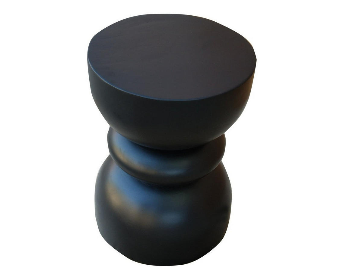BEISTELLTISCH Mangoholz vollmassiv Schwarz rund  - Schwarz, KONVENTIONELL, Holz (36/50/36cm) - Livetastic
