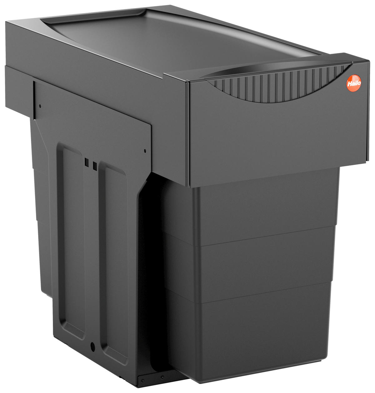 EINBAUABFALLSAMMLER Black Edition 2 x 15 L  - Schwarz, Basics, Kunststoff/Metall (25,1/48,2/40,0cm) - Hailo