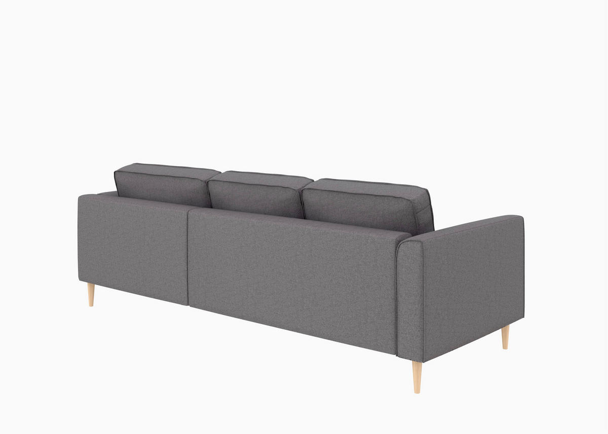 ECKSCHLAFSOFA  mit Bettkasten erhältlich, Sitzqualitäten, Schlafen auf Sitzhöhe, Bettfunktion erhältlich, Rücken echt, Armteil links, Armteil rechts Struktur Anthrazit  - Anthrazit/Buchefarben, MODERN, Holz/Textil (232/161cm) - Trendmanufaktur