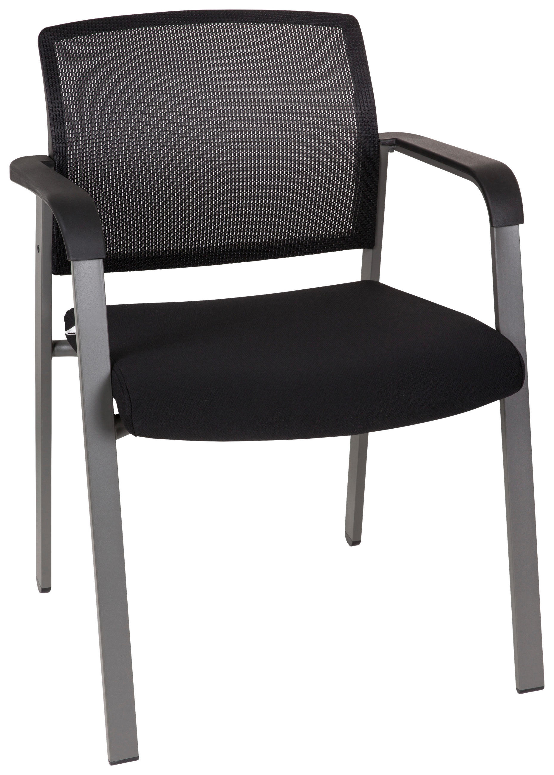 BESUCHERSTUHL Schwarz  - Schwarz, MODERN, Kunststoff/Textil (58/84/56cm) - MID.YOU