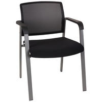 BESUCHERSTUHL  in Netzbespannung, Flachgewebe Schwarz  - Schwarz, MODERN, Kunststoff/Textil (58/84/56cm) - MID.YOU