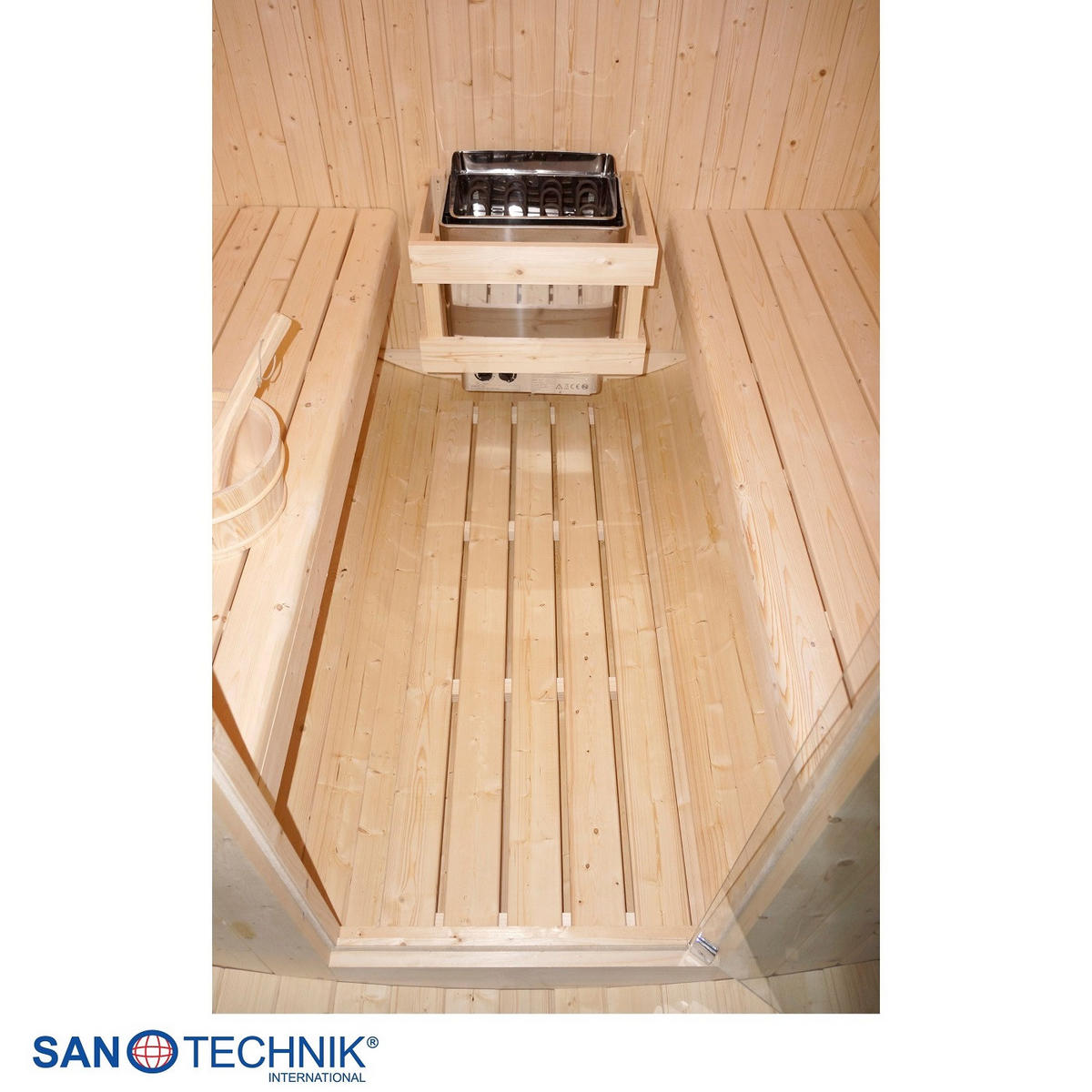 SUDOVÁ SAUNA  - barvy smrku, Konvenční, dřevo/sklo (189/180/191,5cm) - Sanotechnik