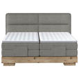 BOXSPRINGBETT 180/200 cm  in Taupe, Eichefarben  - Taupe/Eichefarben, Natur, Holz/Textil (180/200cm) - Valnatura