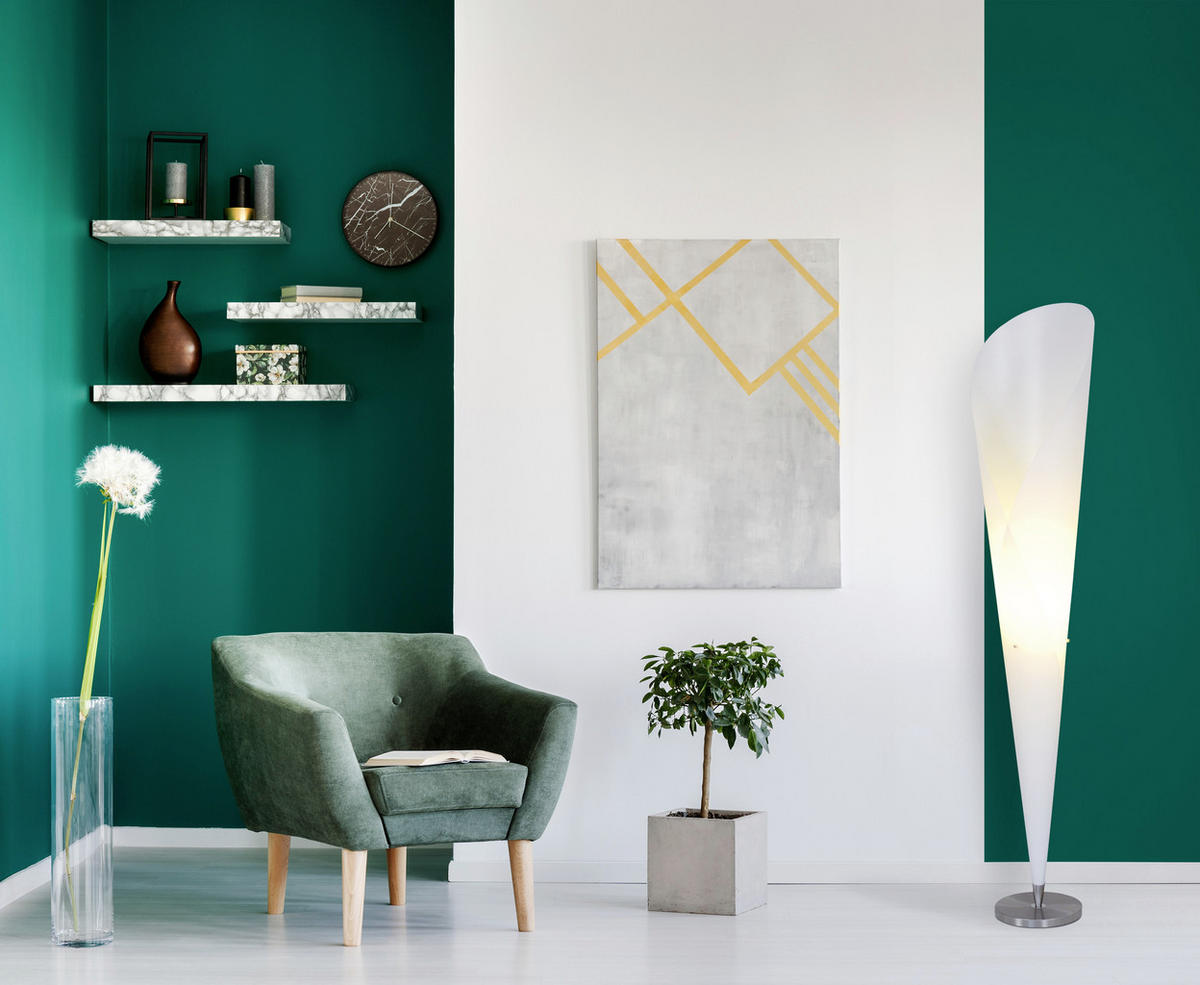 STEHLEUCHTE 30/162 cm    - Chromfarben/Weiß, KONVENTIONELL, Kunststoff/Metall (30/162cm) - Näve