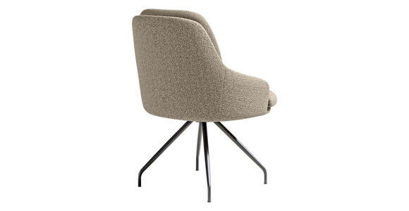 ARMLEHNSTUHL  Beinauswahl, Sitzfläche 360° drehbar, Stoff-/Lederauswahl Flachgewebe  Sandfarben  - Sandfarben/Schwarz, Design, Textil/Metall (60/86/66cm) - Dieter Knoll