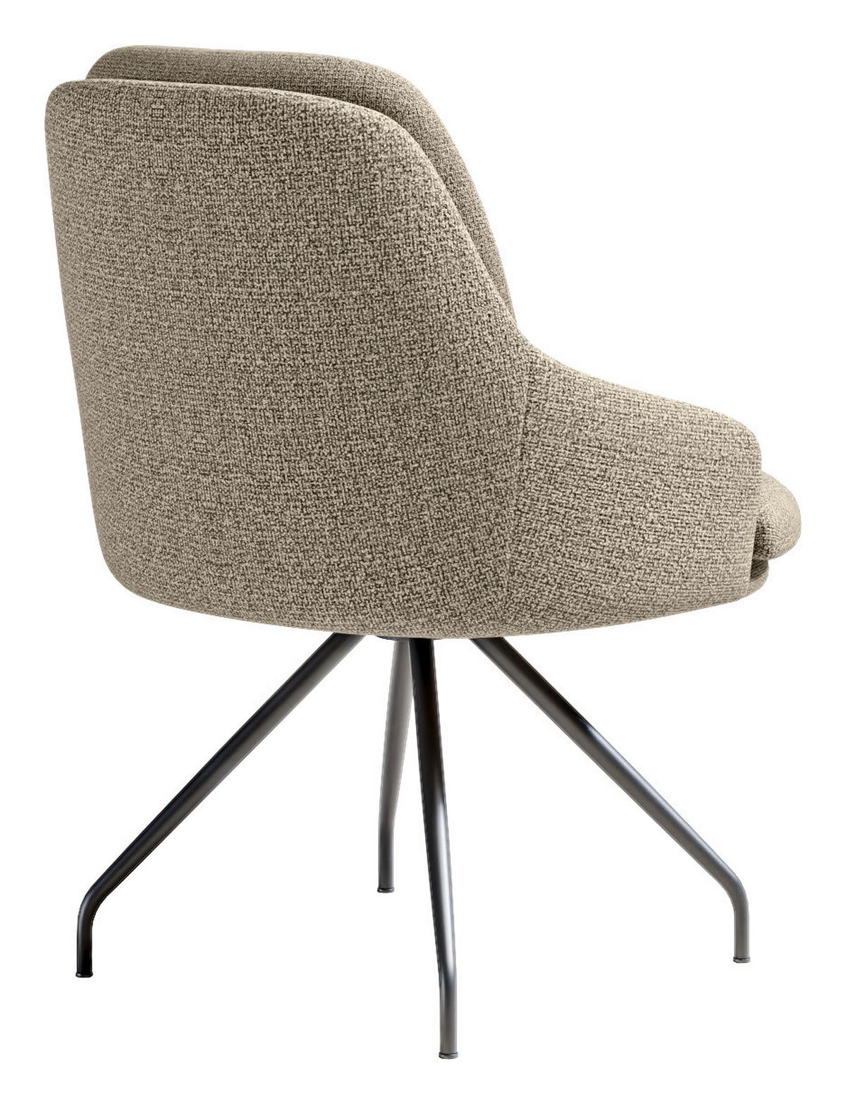 ARMLEHNSTUHL  Beinauswahl, Sitzfläche 360° drehbar, Stoff-/Lederauswahl Flachgewebe  Sandfarben  - Sandfarben/Schwarz, Design, Textil/Metall (60/86/66cm) - Dieter Knoll