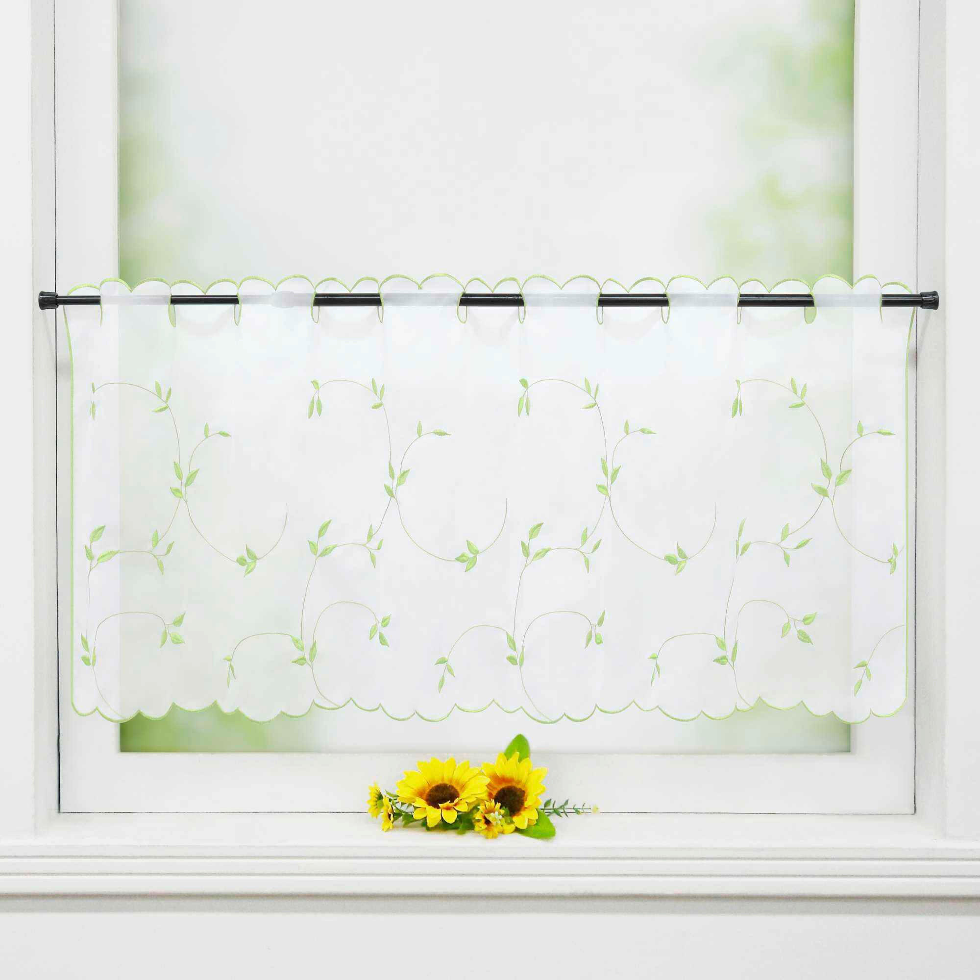 SCHEIBENGARDINE   120/45 cm   - Weiß Hochglanz, Basics, Textil (120/45cm)