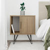 KINDERNACHTSCHRANK  - Eiche dunkel, Design, Holzwerkstoff/Metall (45/35/50cm) - Livetastic