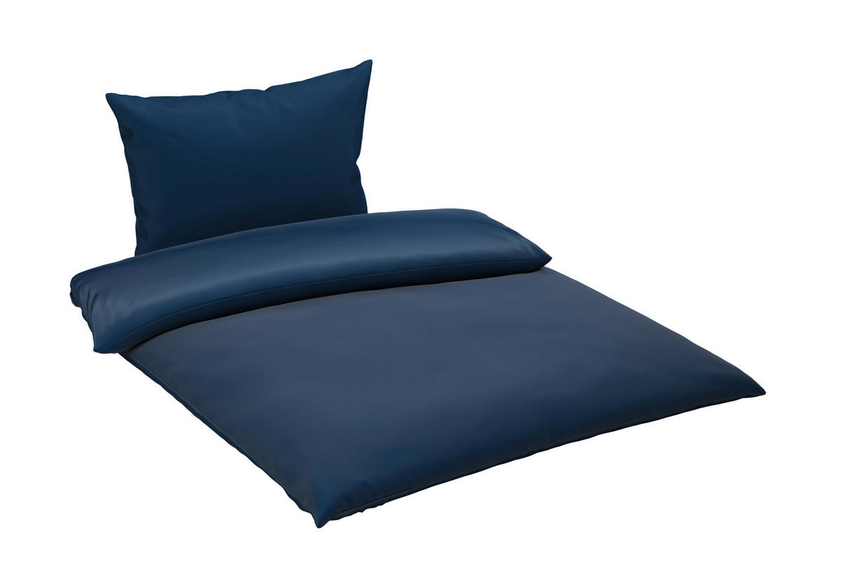 BETTWÄSCHESET Mavie Satin 200/210 cm  65 cm/100 cm  - Blau, Konventionell, Textil (200/210cm) - Novel
