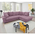 ECKSOFA Lila Cord Rückenkissen, Armlehnenkissen, Bettkasten, Schlaffunktion, Rücken echt, Liegefläche im Originalstoff  - Lila/Schwarz, KONVENTIONELL, Kunststoff/Textil (304/212cm) - Carryhome