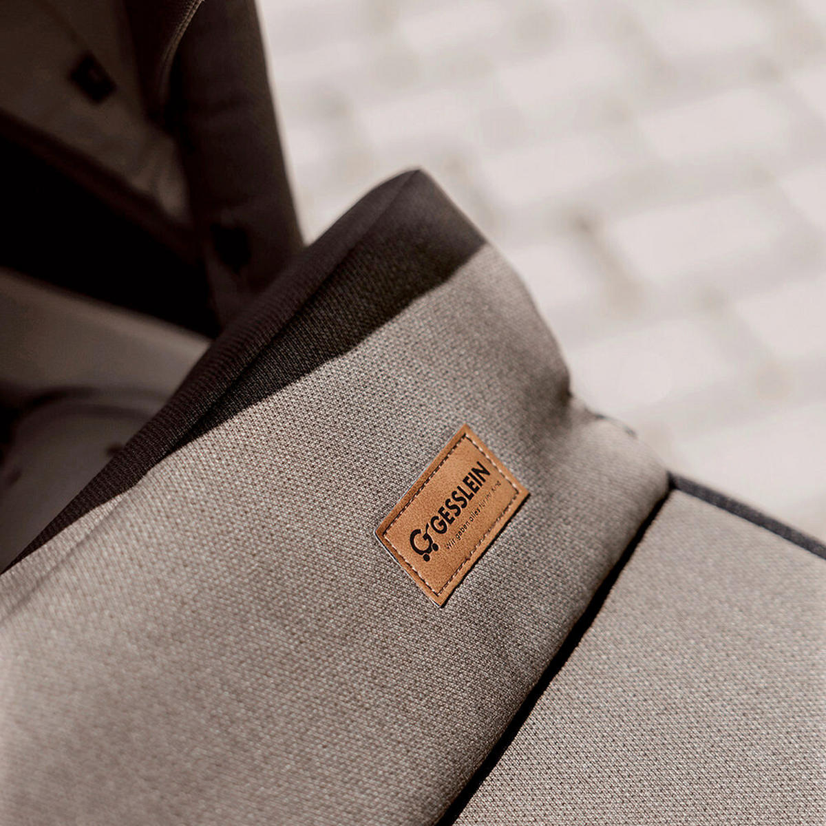 KOMBIKINDERWAGEN  FX4 Swing Set  Taupe-Cognac-Herzchen gold  - Taupe/Goldfarben, Basics, Textil (100/55/130cm) - Gesslein