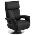 RELAXSESSEL in Leder Anthrazit  - Edelstahlfarben/Anthrazit, Design, Leder/Metall (78/112/85cm) - Cantus