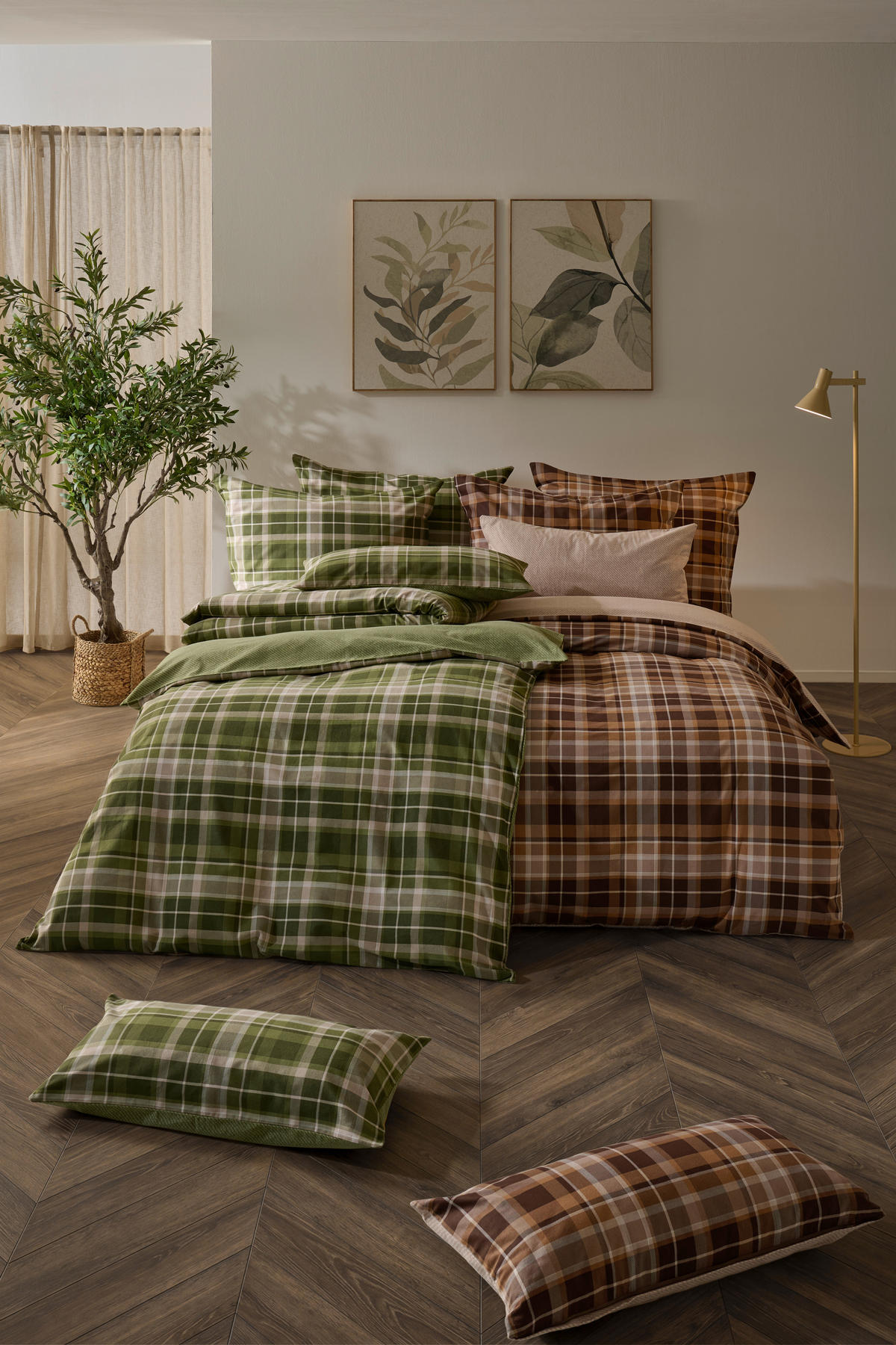 BETTWÄSCHE 6-teilig S. OLIVER Flanell 140/200 cm  - Grün, Basics, Textil (140/200cm) - S. Oliver