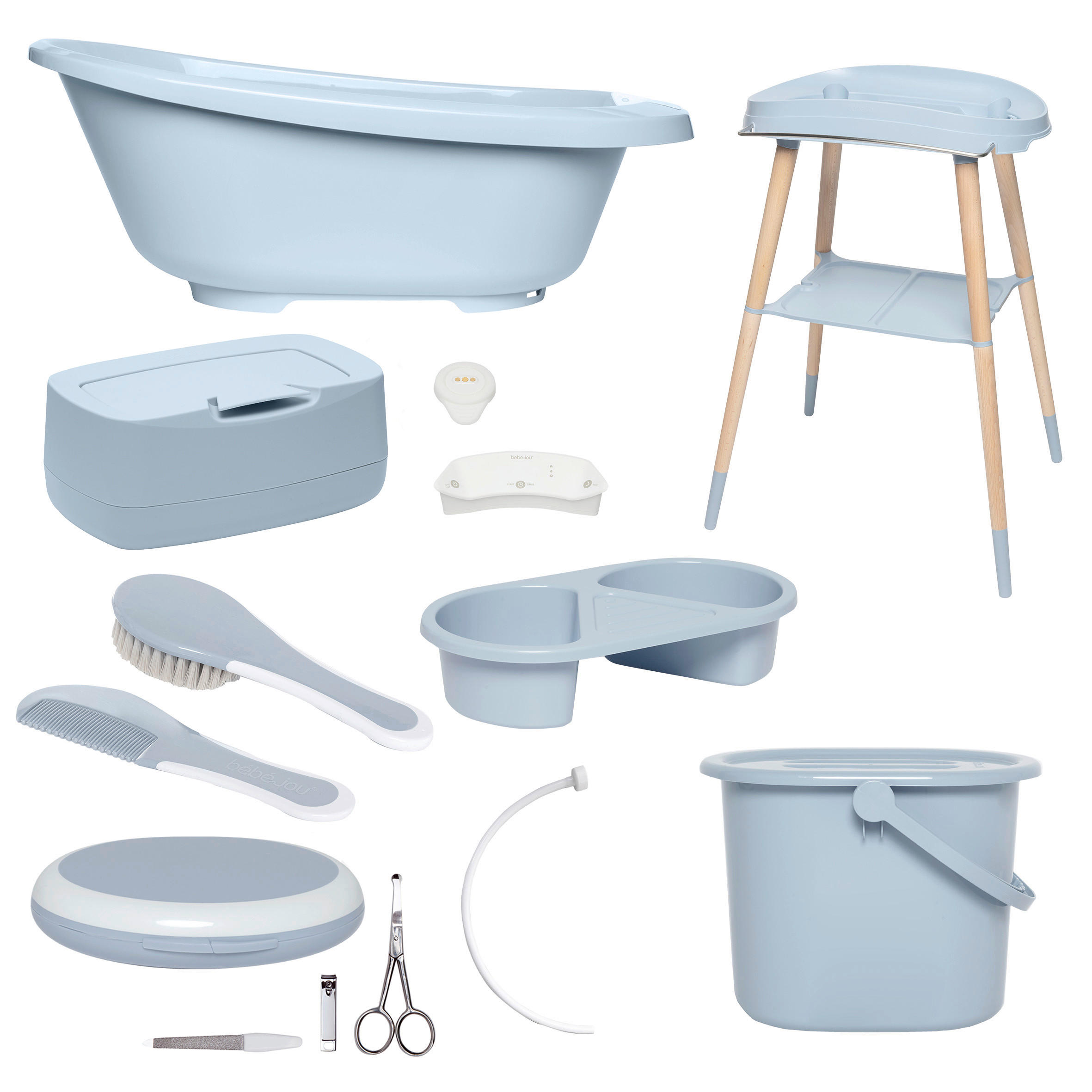 BABYBADESET SENSE 8-teilig  - Blau/Hellblau, Basics, Kunststoff (79.5/40/46cm) - Bebe Jou
