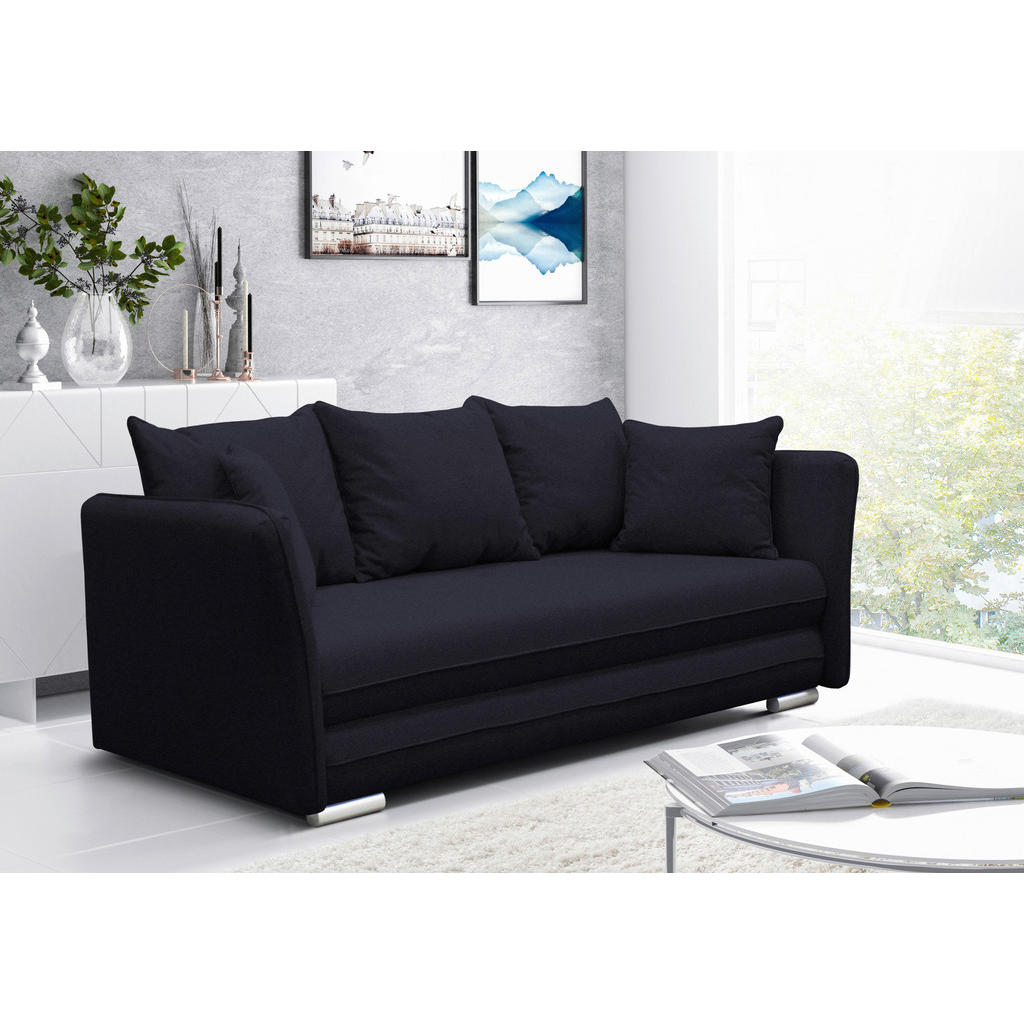 Thumbnail - Mid.you Schlafsofa, Schwarz, Textil, 2-Sitzer, Füllung: Schaumstoff, 235x83x106 cm, Wohnzimmer, Sofas & Couches, Schlafs...