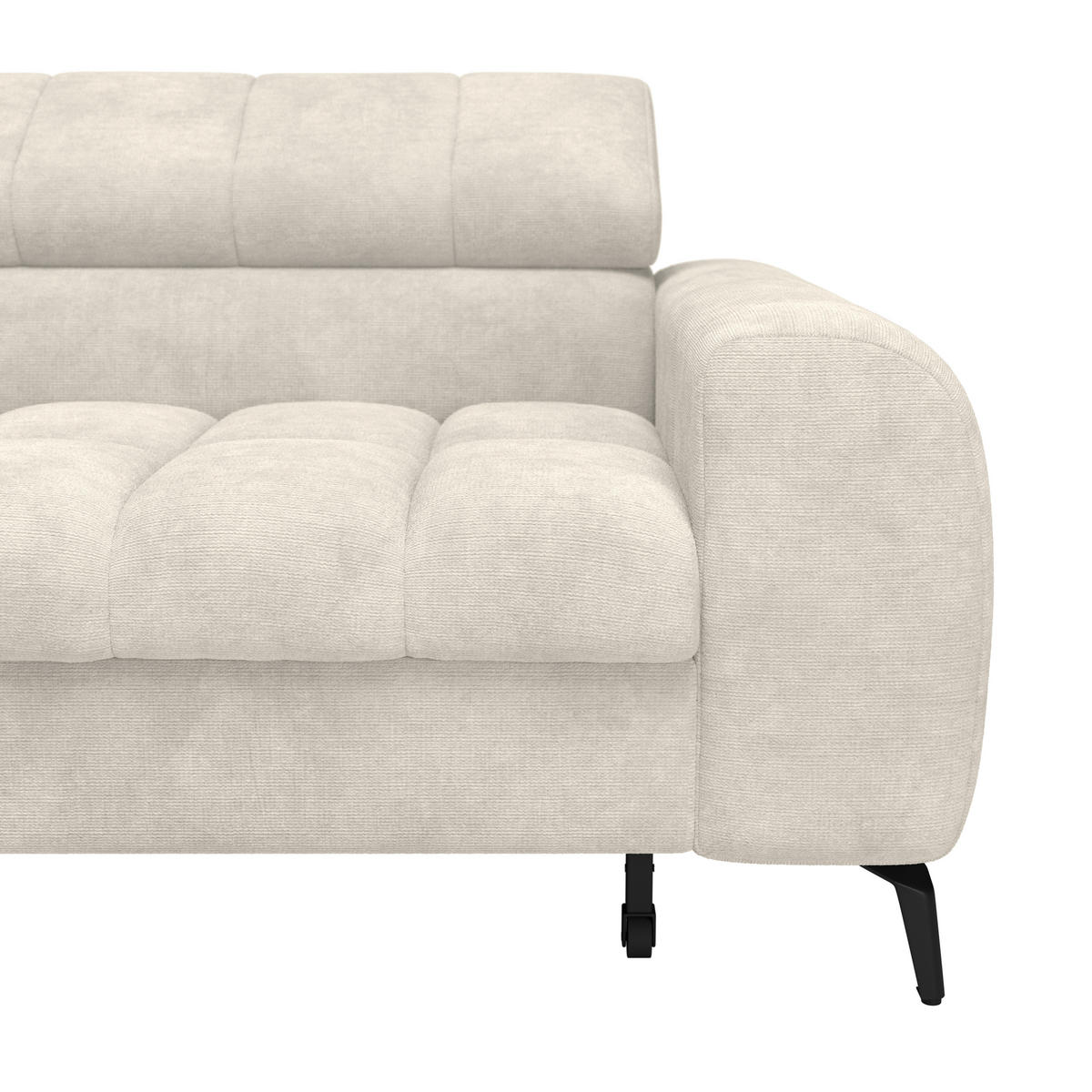 ECKSOFA Creme  - Creme/Schwarz, Trend, Kunststoff/Textil (203/261cm) - Livetastic