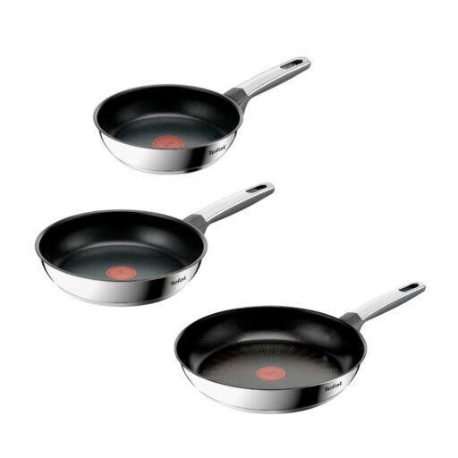 SERPENYŐKÉSZLET 3 részes  - szürke, Basics, fém (16,4cm)