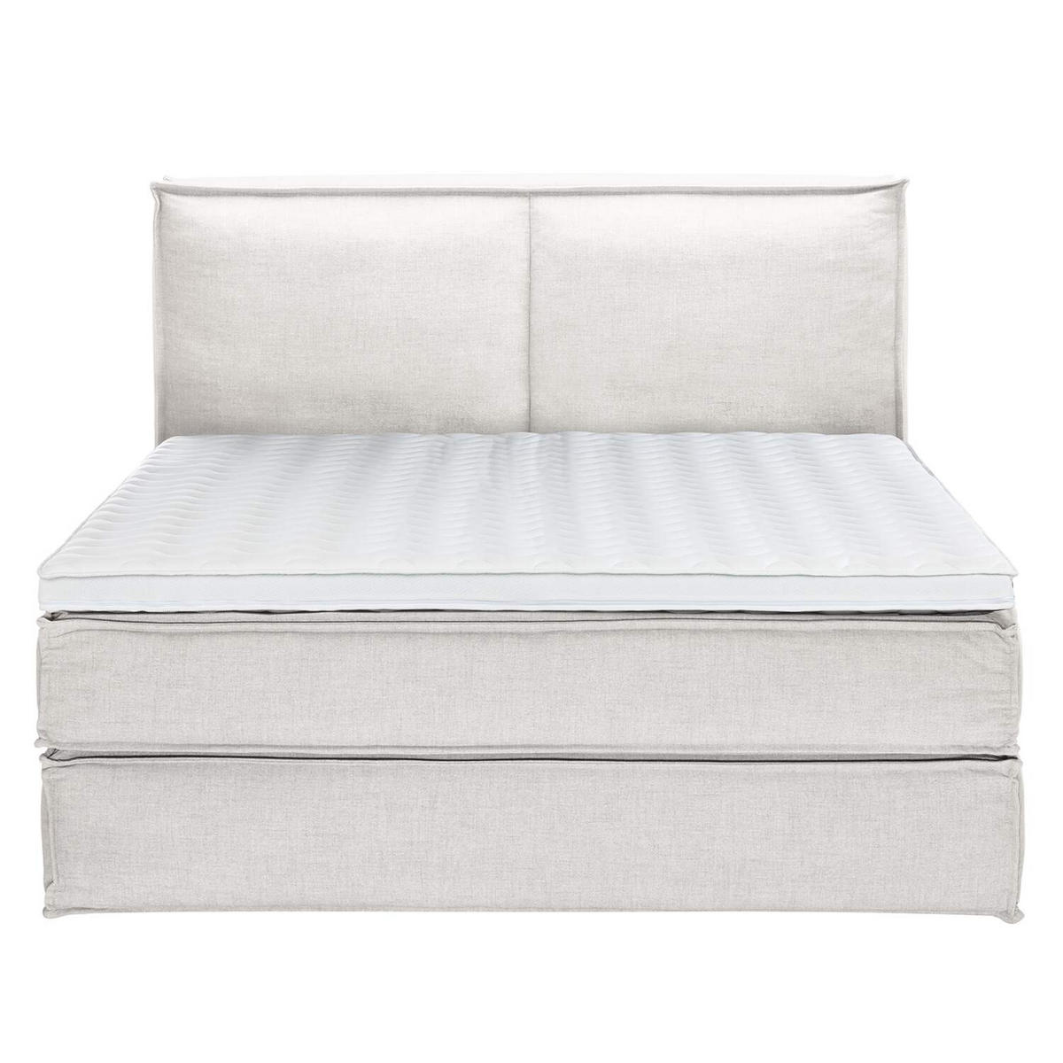 BOXSPRINGBETT 180/200 cm  in Creme  - Creme/Schwarz, Design, Textil (180/200cm) - home24
