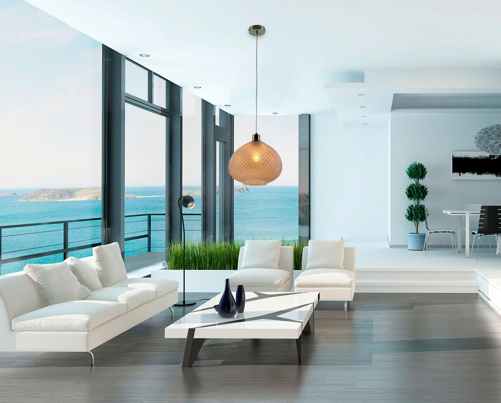 HÄNGELEUCHTE 29/130 cm   - Braun, Design, Glas/Kunststoff (29/130cm) - Näve