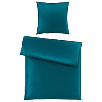 BETTWÄSCHESET Satin 160/210 cm  65 cm/100 cm  - Petrol, Basics, Textil (160/210cm) - Novel