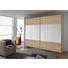 SCHWEBETÜRENSCHRANK 2 -türig Eichefarben, Weiß - Eichefarben/Alufarben, Design, Glas/Holzwerkstoff (271/210/62cm) - CARRYHOME