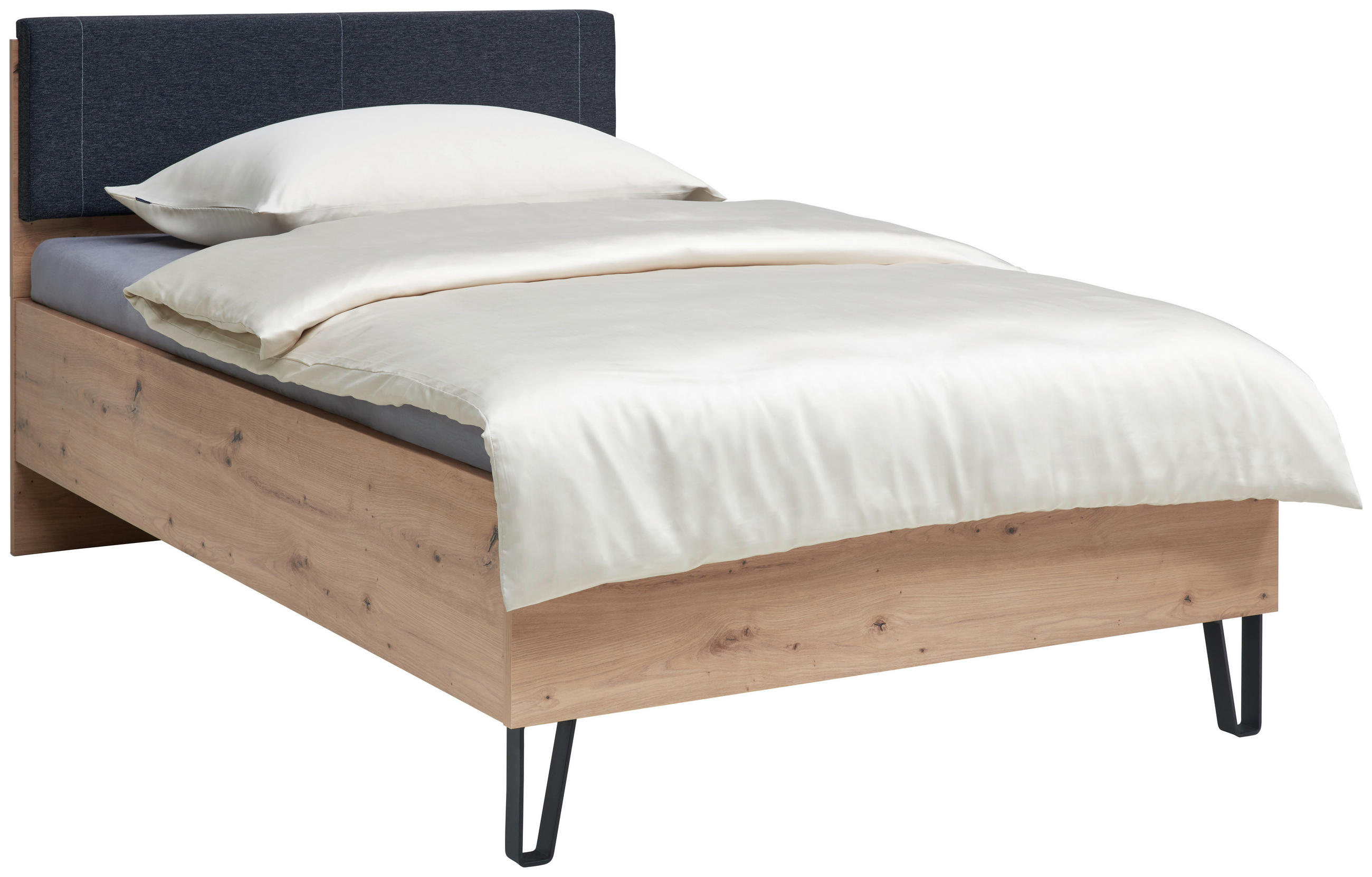 BETT 120/200 cm  in Anthrazit, Eiche Artisan  - Anthrazit/Schwarz, KONVENTIONELL, Holzwerkstoff/Textil (120/200cm) - Venda