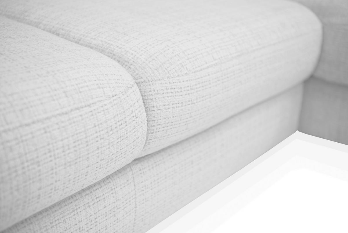 ECKSOFA FABIO Hellgrau Chenille Bettkasten, Kopfteilverstellung  - Hellgrau/Schwarz, Design, Textil/Metall (174/223cm) - Livetastic