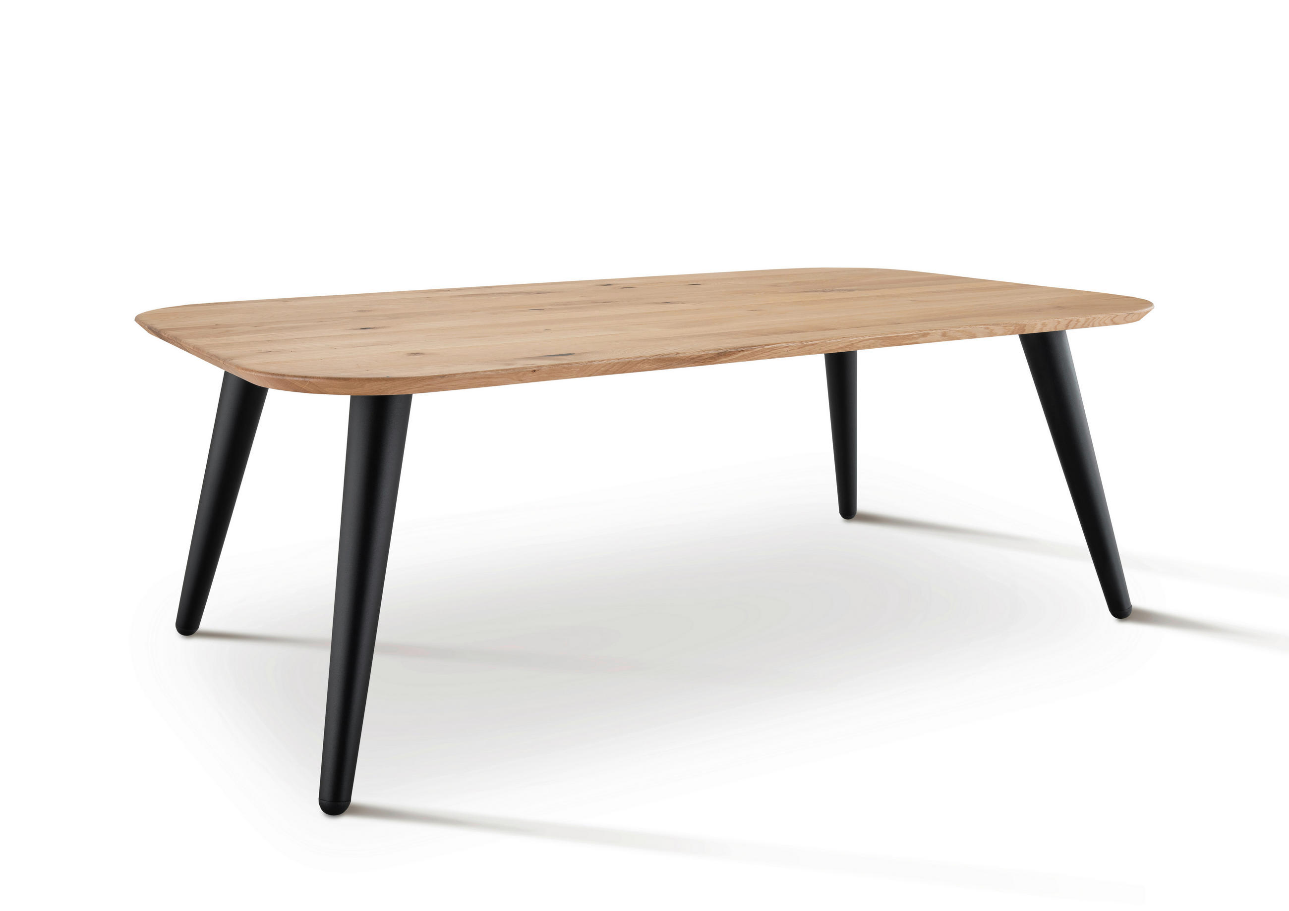 COUCHTISCH - Eichefarben/Schwarz, Design, Holz/Metall (120/70/42,5cm) - Linea Natura