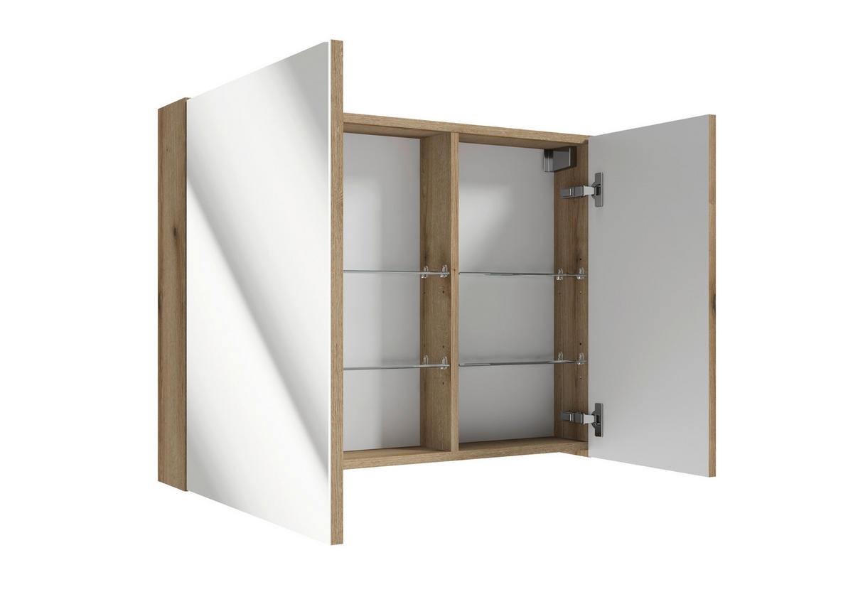 ELEMENT SA OGLEDALOM   - hrast Artisan, Moderno, staklo/drvni materijal (80/60/15cm) - MID.YOU