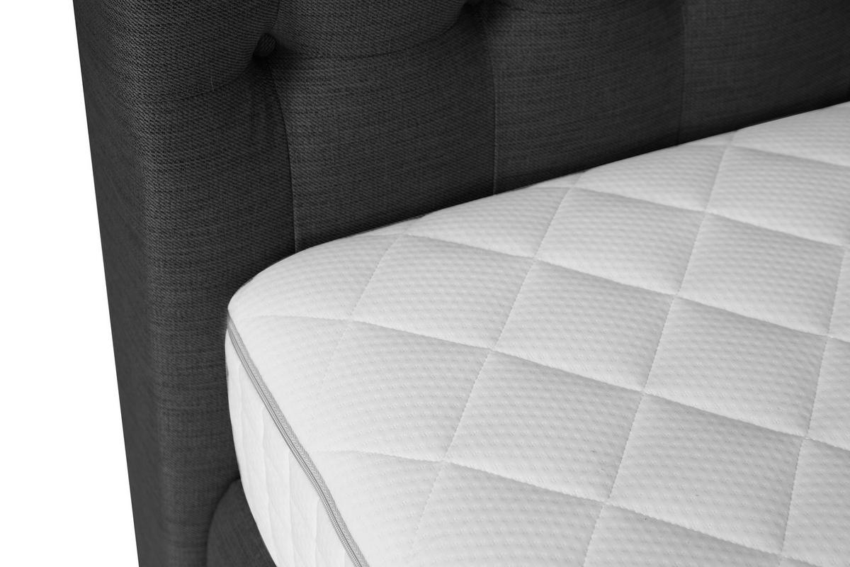 BOXSPRINGBETT 140/200 cm  in Dunkelgrau  - Dunkelgrau, Design, Holz/Textil (140/200cm) - Welnova