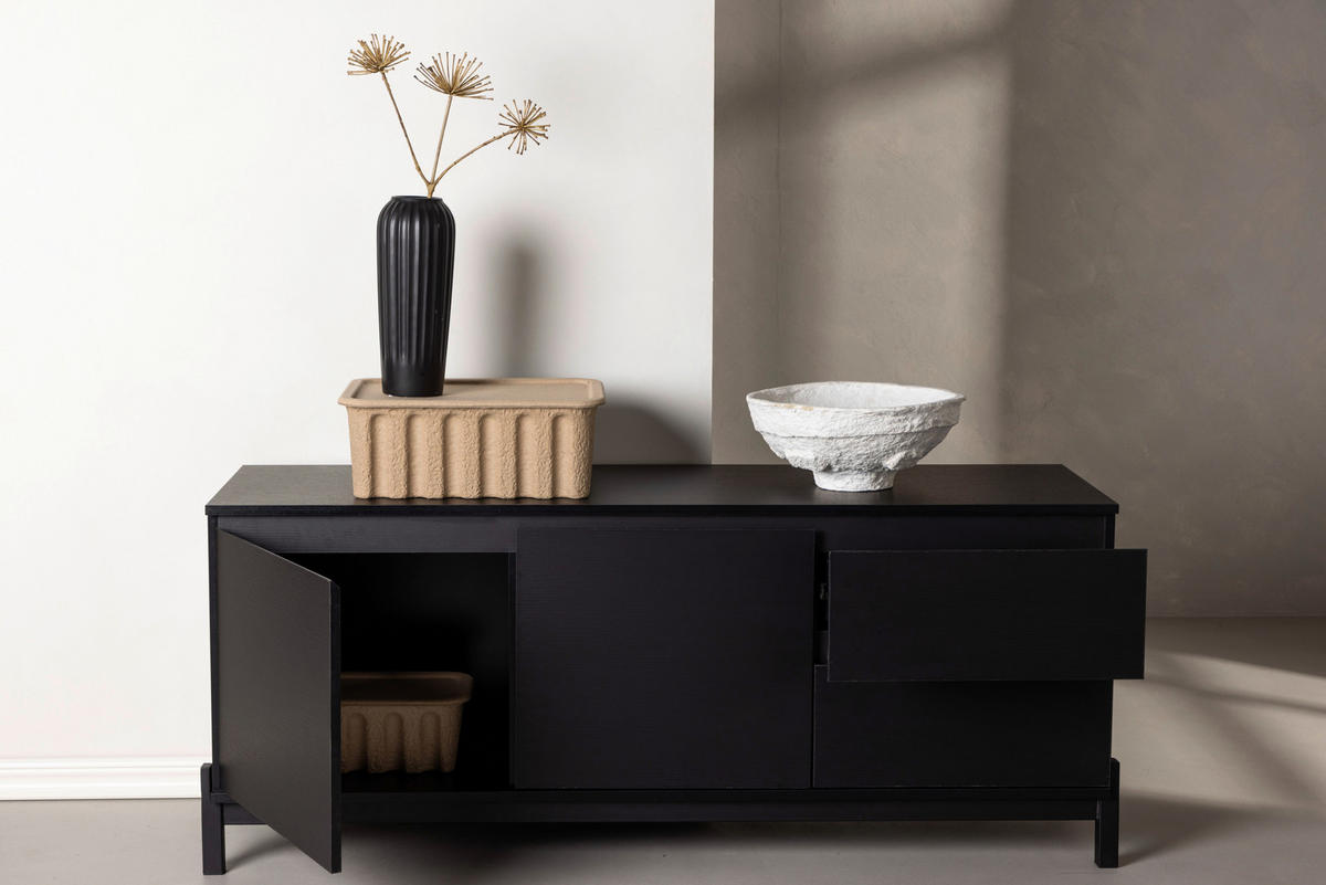 SIDEBOARD 135/56/40 cm  - svart, Design, metall/trämaterial (135/56/40cm) - Niels Andersson