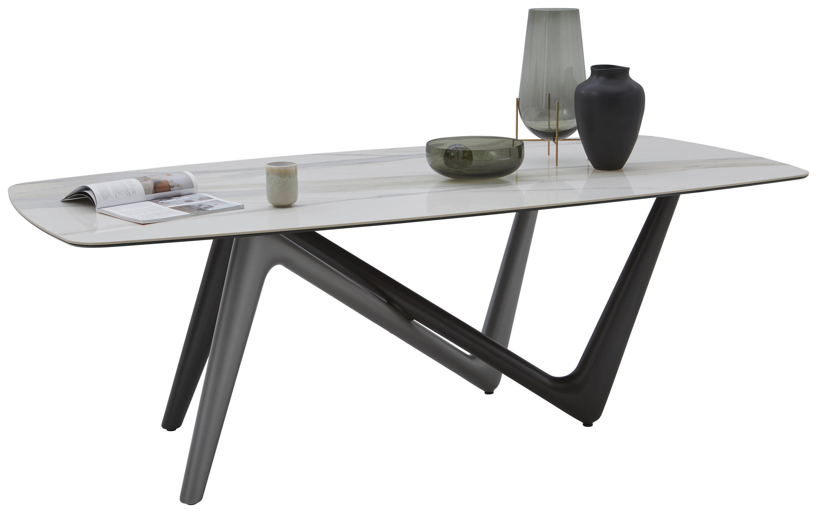 ESSTISCH in Kunststoff, Keramik 220/110/75 cm  - Anthrazit/Beige, Design, Keramik/Kunststoff (220/110/75cm) - Dieter Knoll