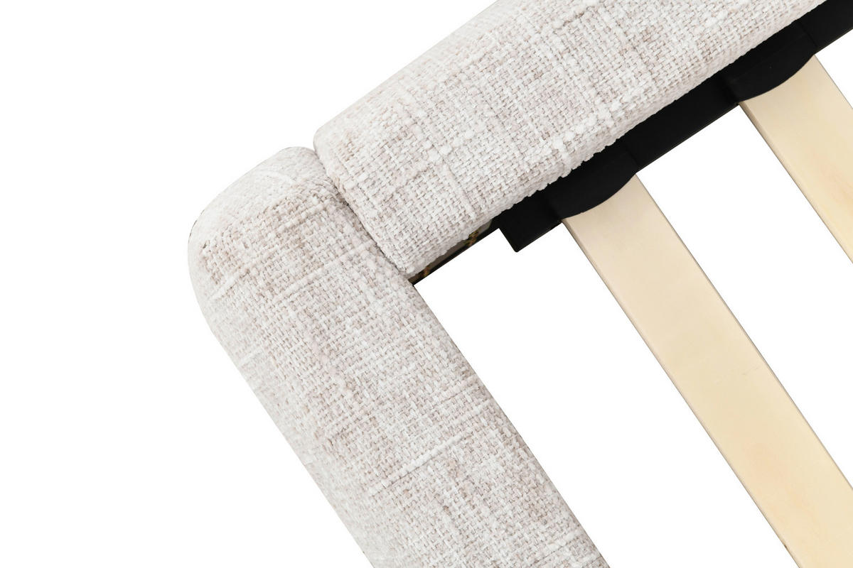 POLSTERBETT gepolstertes Kopfteil, Lattenrost 140/200 cm  in Beige  - Eichefarben/Beige, Design, Holz/Textil (140/200cm) - Boxxx