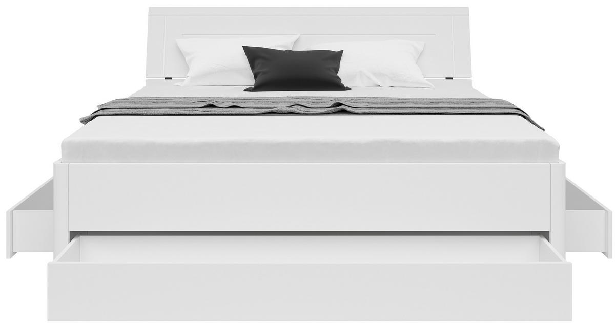 STAURAUMBETT 180/200 cm  in Weiß  - Graphitfarben/Weiß, KONVENTIONELL, Holzwerkstoff (180/200cm)