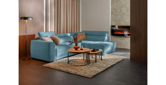 ECKSOFA in Feincord Türkis 284/205 cm - Türkis/Schwarz, Design, Kunststoff/Textil (284/205cm) - Xora