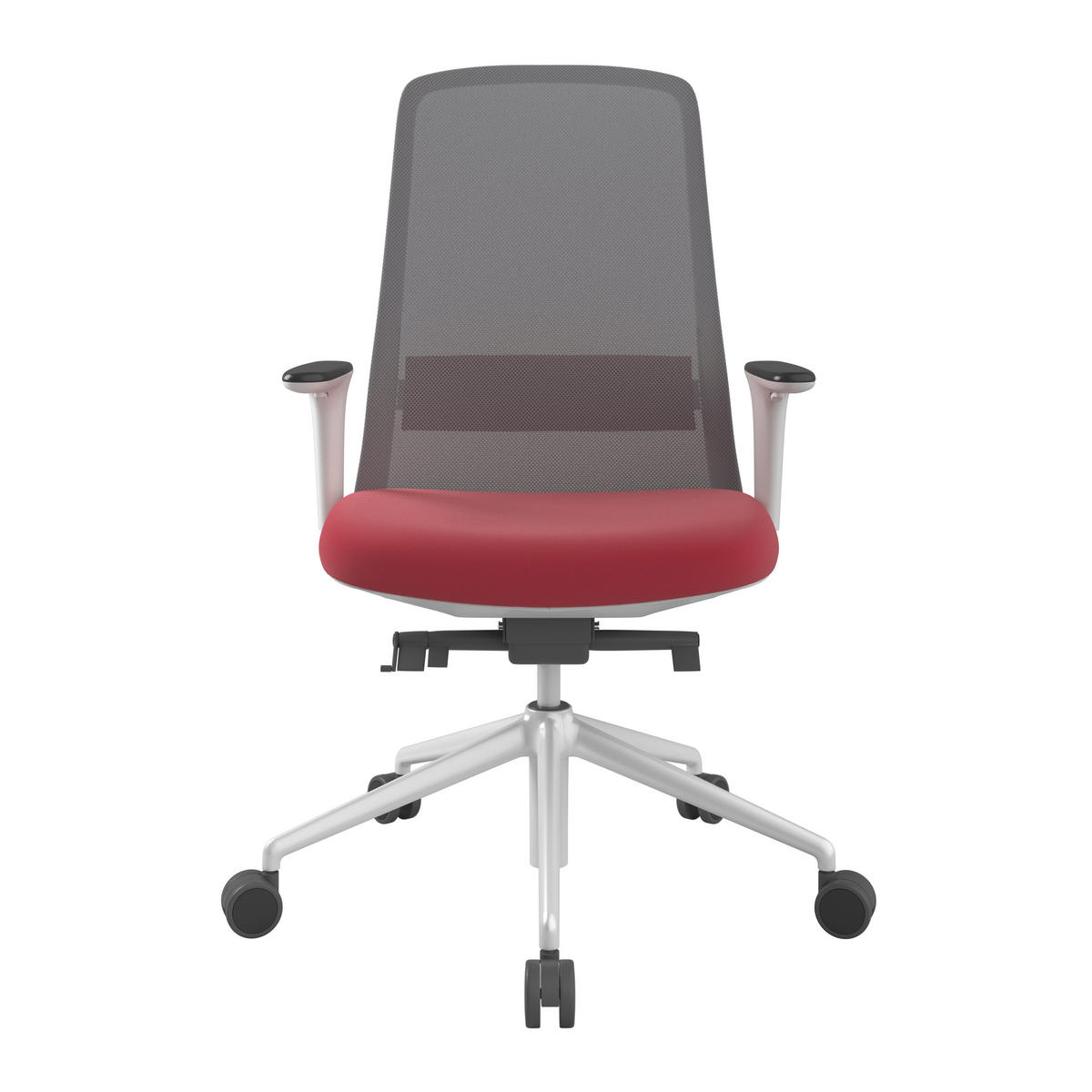 DREHSTUHL Grau, Rot, Weiß  - Rot/Weiß, MODERN, Kunststoff/Textil (70/103-115/70cm)