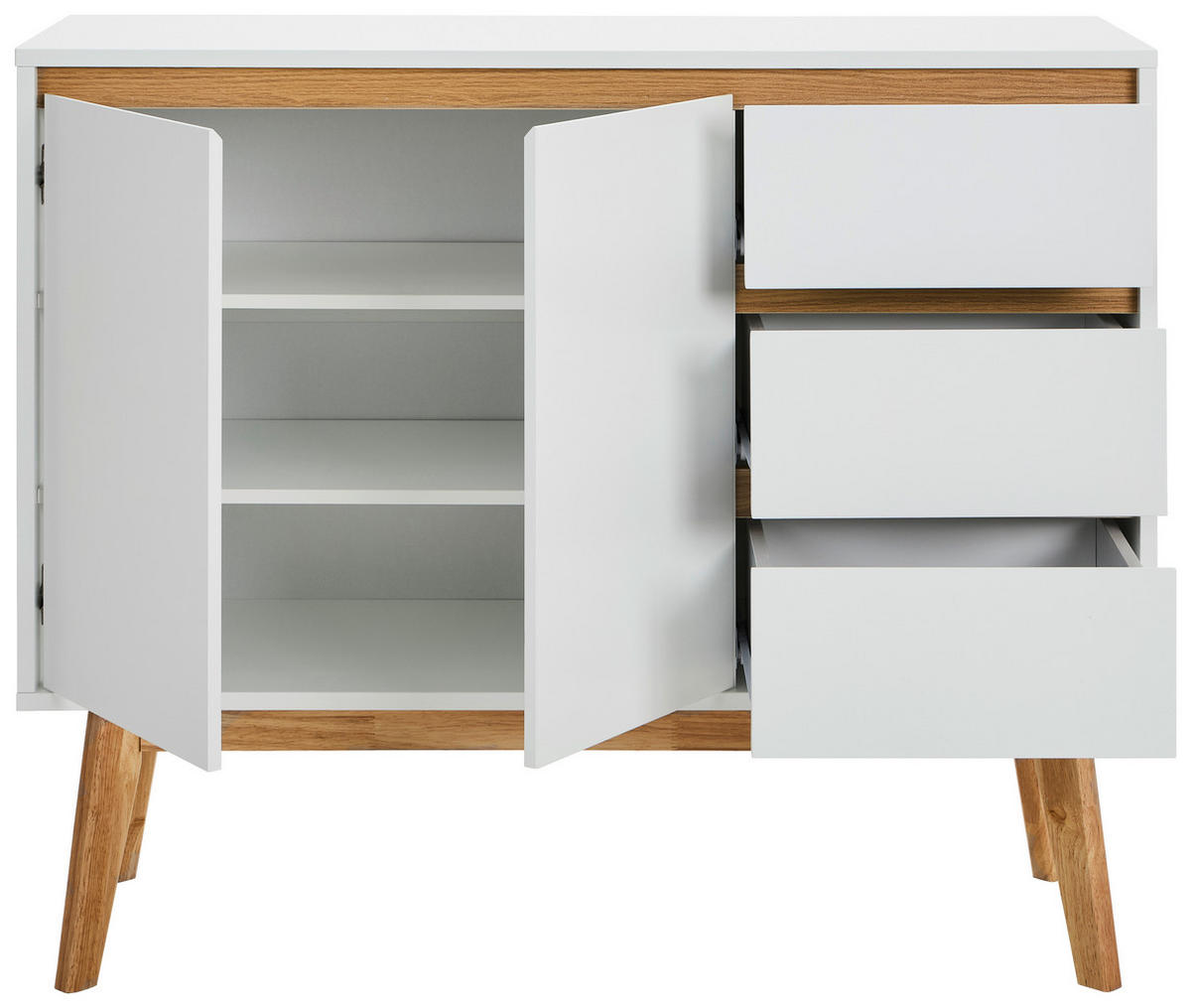 KOMMODE  in 97/80/34 cm  - Weiß/Naturfarben, Design, Holz/Holzwerkstoff (97/80/34cm) - MID.YOU