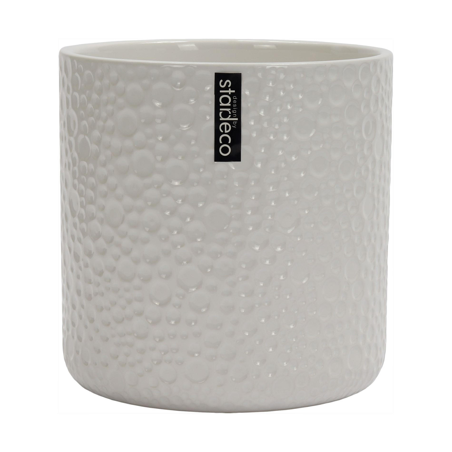 KVETINÁČ keramika, 16/16/16 cm - biela, Basics, keramika (16/16/16cm)