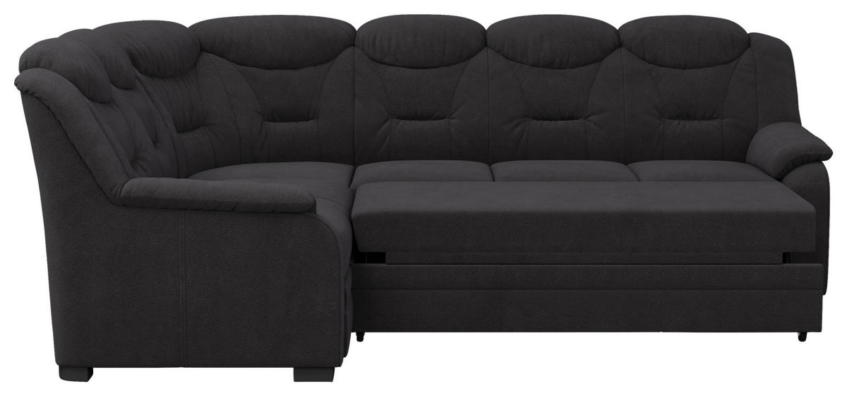 ECKSOFA in Chenille Schwarz  211/263 cm  - Schwarz, Basics, Kunststoff/Textil (211/263cm) - MID.YOU