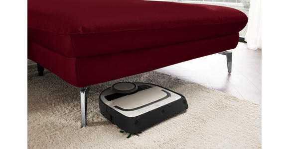 ECKSOFA in Echtleder Dunkelrot 325/157 cm - Schwarz/Dunkelrot, Design, Leder/Metall (325/157cm) - Dieter Knoll