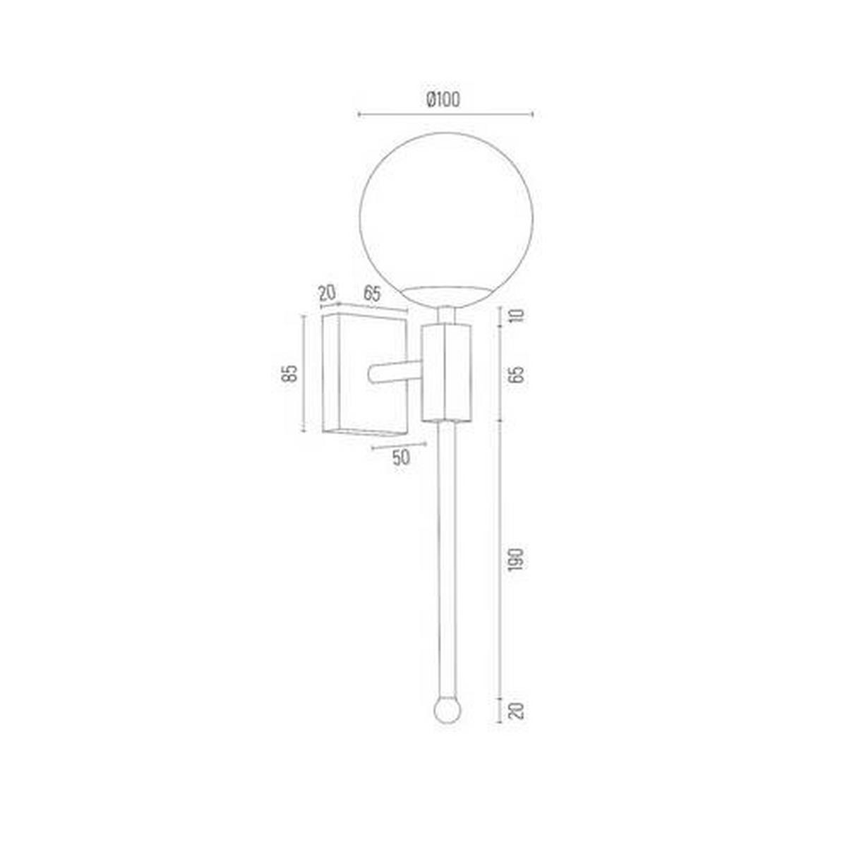 WANDLEUCHTE Argon Megan 40,5/15/12 cm   - Goldfarben/Schwarz, Basics, Glas/Metall (40,5/15/12cm)