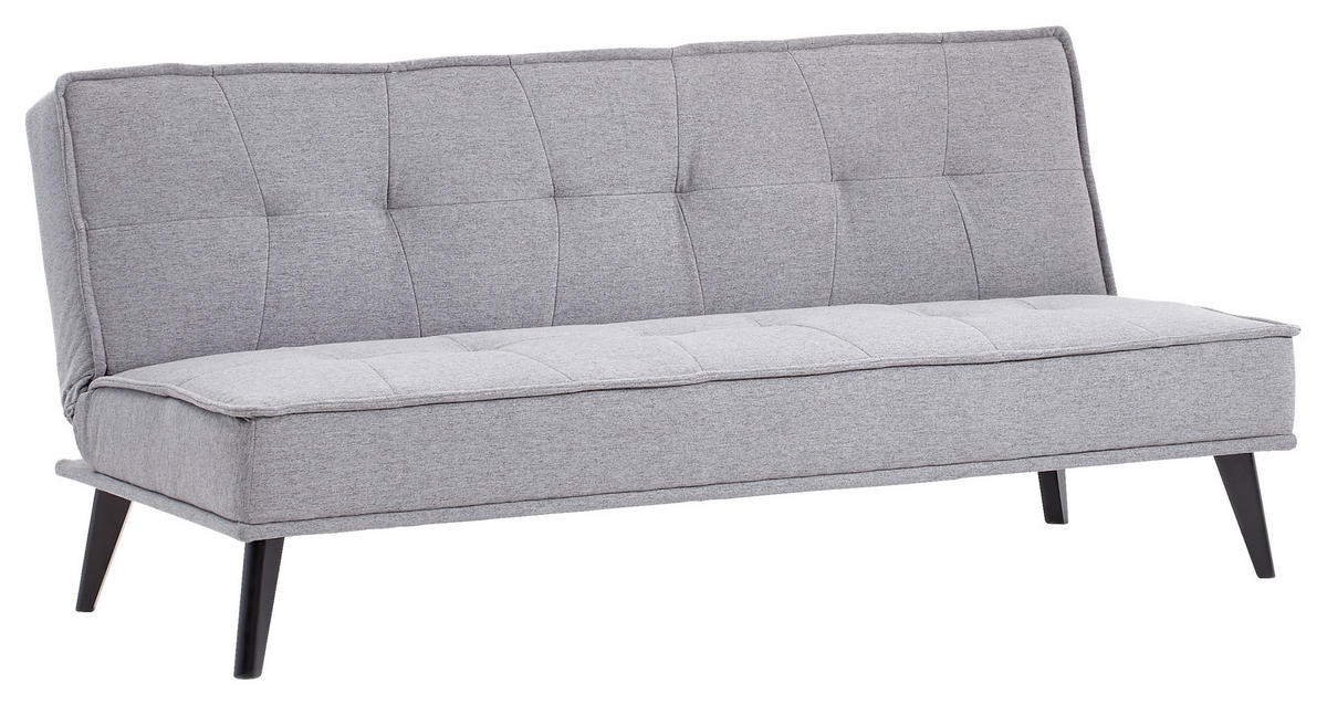 SCHLAFSOFA in Webstoff Grau  - Schwarz/Grau, Design, Holz/Textil (181/91/82cm) - Livetastic