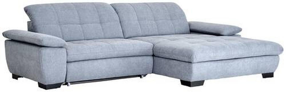 ECKSOFA in Webstoff Blaugrau  265/180 cm  - Blaugrau/Schwarz, Design, Textil/Metall (265/180cm) - Carryhome