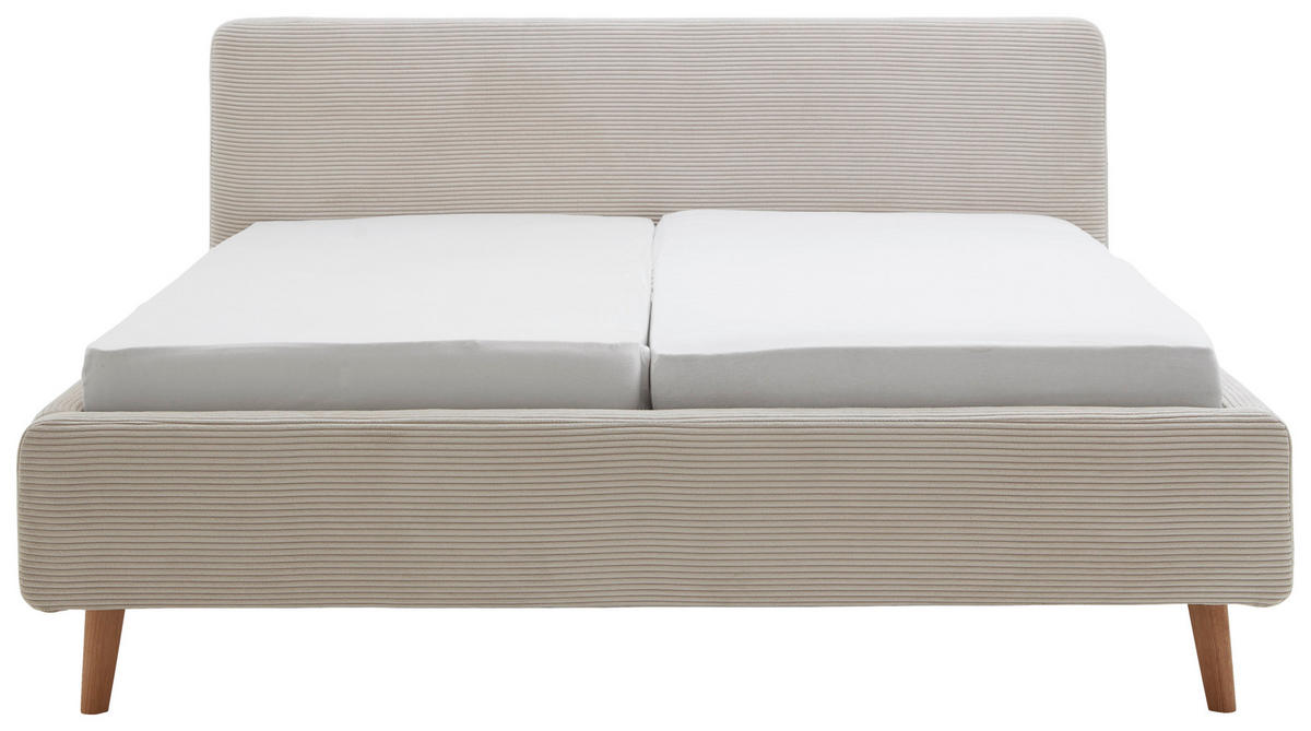 POLSTERBETT gepolstertes Kopfteil, Bettkasten, Lattenroste 180/200 cm  in Beige  - Beige/Naturfarben, Design, Holz/Textil (180/200cm) - Xora